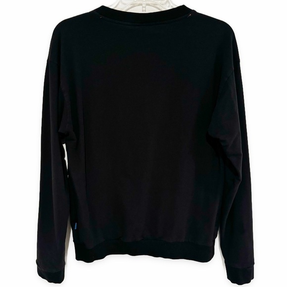 Adidas | Lightweight Crewneck Sweatershirt Logo Black White Size Small - Picture 2 of 7